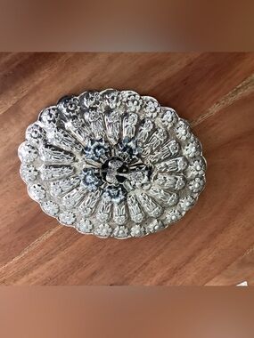 Antique Turkish or Ottoman Empire Silver Wedding Mirror. Repousse